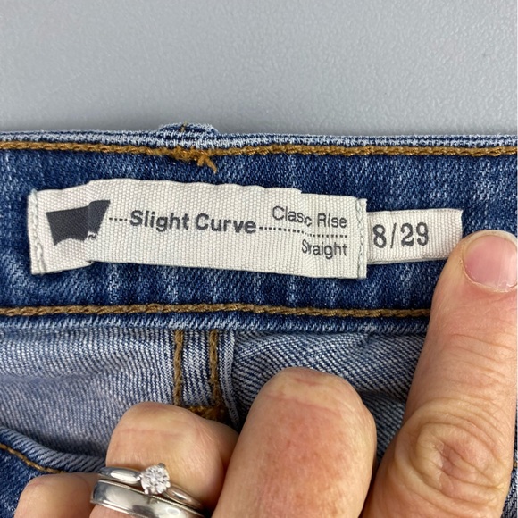 Levis Slight Curve Classic Rise Straight Leg Blue Denim Jeans sz 8/29 - Picture 5 of 16